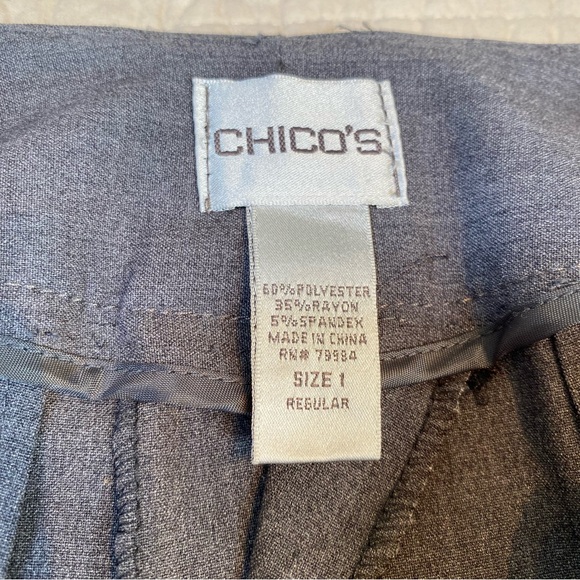 Chico’s Women’s Gray Straight Leg Suit Dress Pants Size 1/8 Career Office - Picture 7 of 13